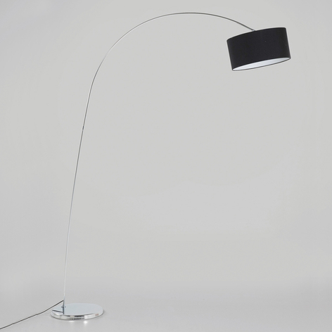 Kare Gooseneck Bogenstehlampe mit schwarzem Schirm