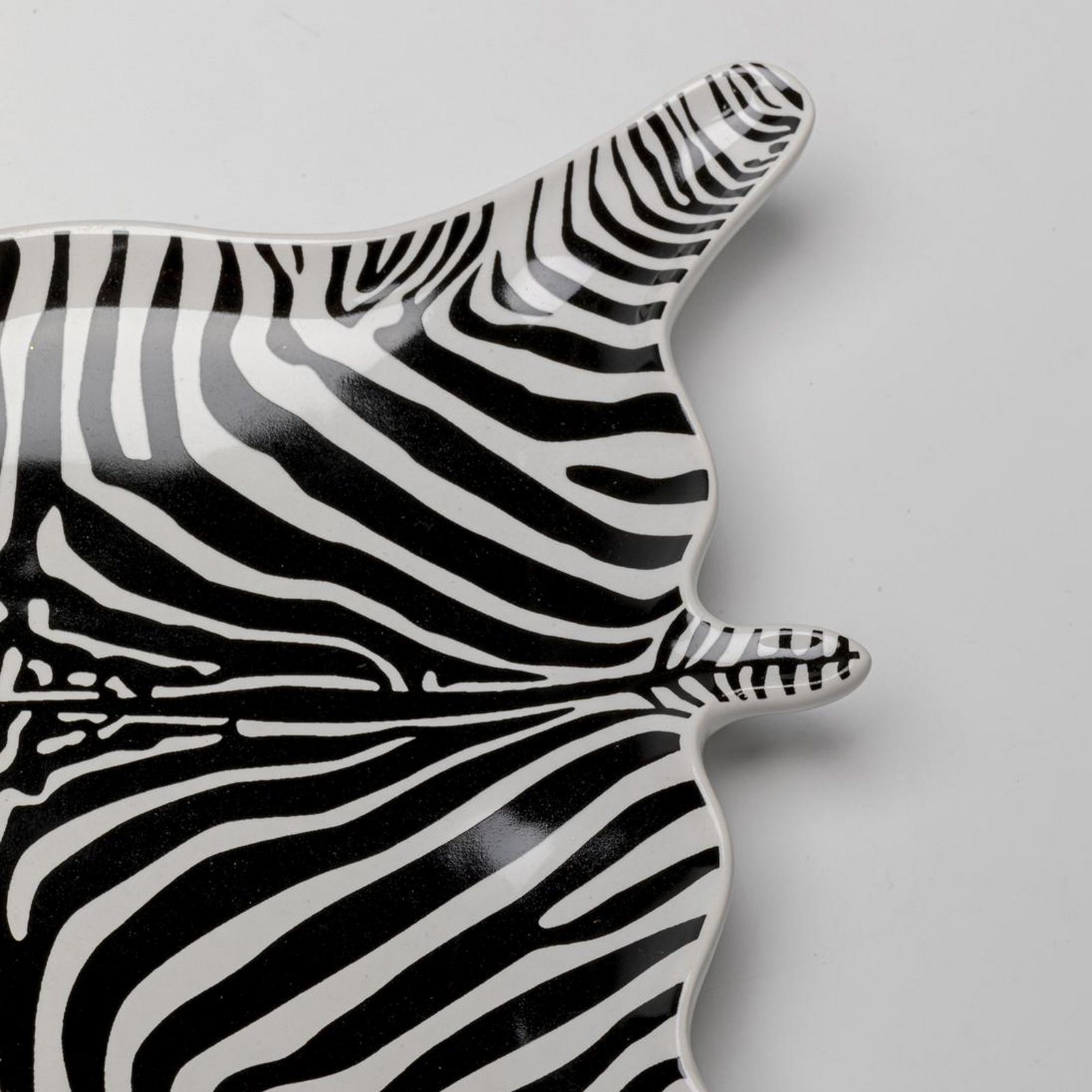 KARE decoratieve kom zebra, porselein, zwart/wit, handbeschilderd