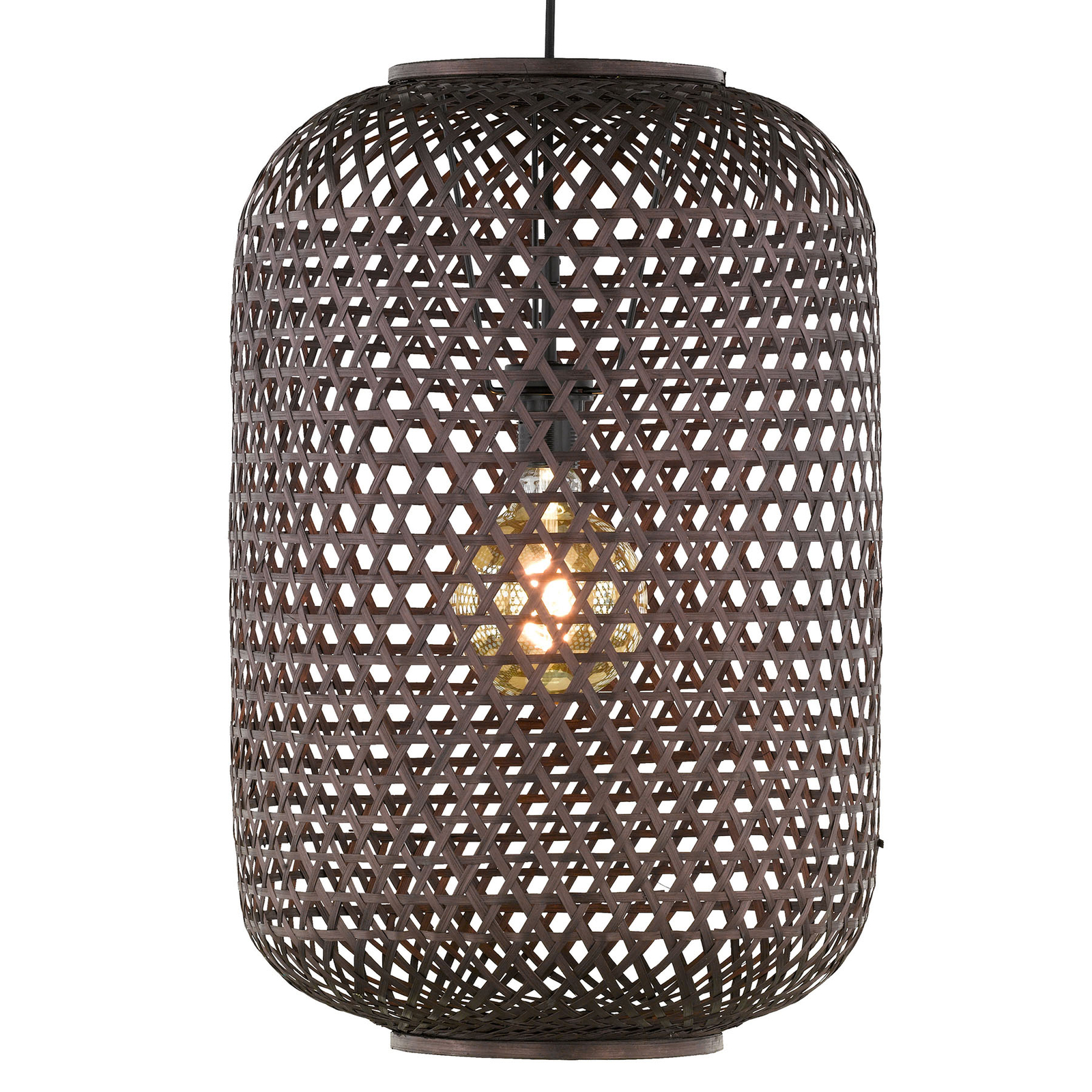 SCHÖNER WOHNEN Schöner Wohnen Calla hanging light black Ø 40 cm, for Living / Dining Room, rattan, metal, E27, 40 W, energy efficiency: A++, H: 60 cm