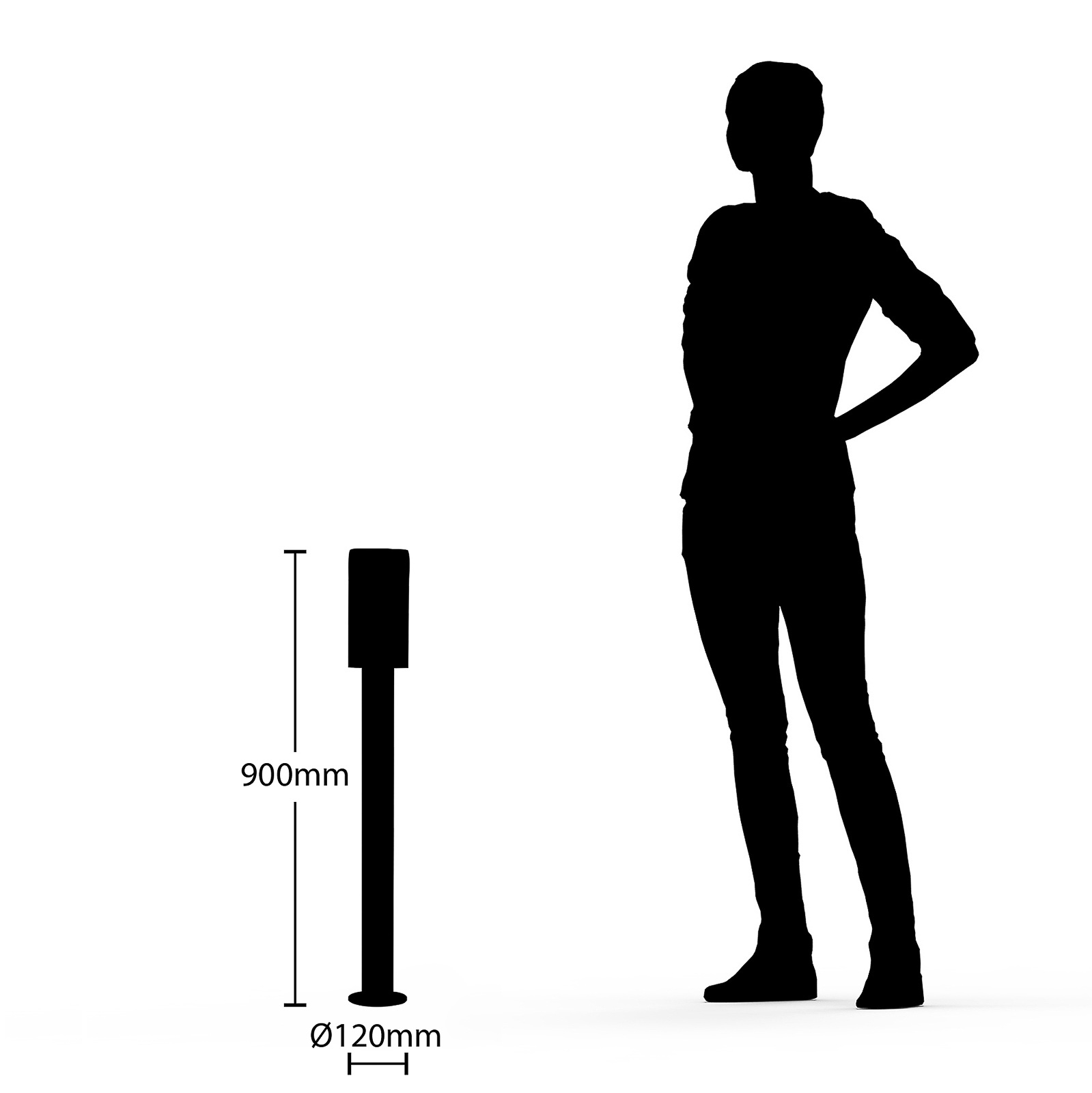 Lucande Kelini -pylväsvalaisin, 90 cm tummanharmaa