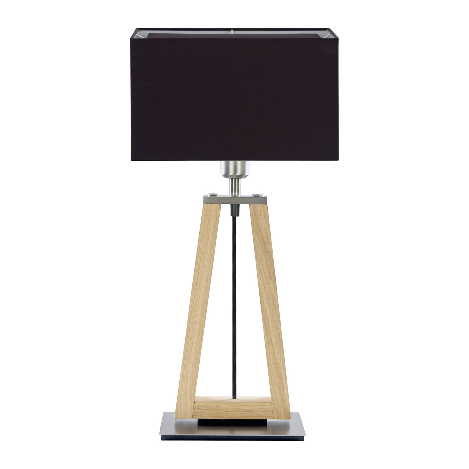 HerzBlut Bi Bob table wooden base fabric lampshade