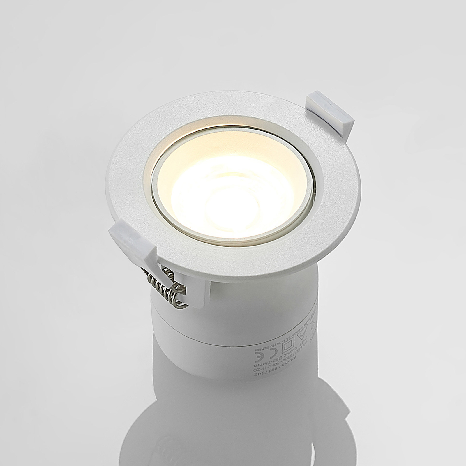 Prios LED-Einbauleuchte Shimar, weiß, 9 W, 3000K, dimmbar