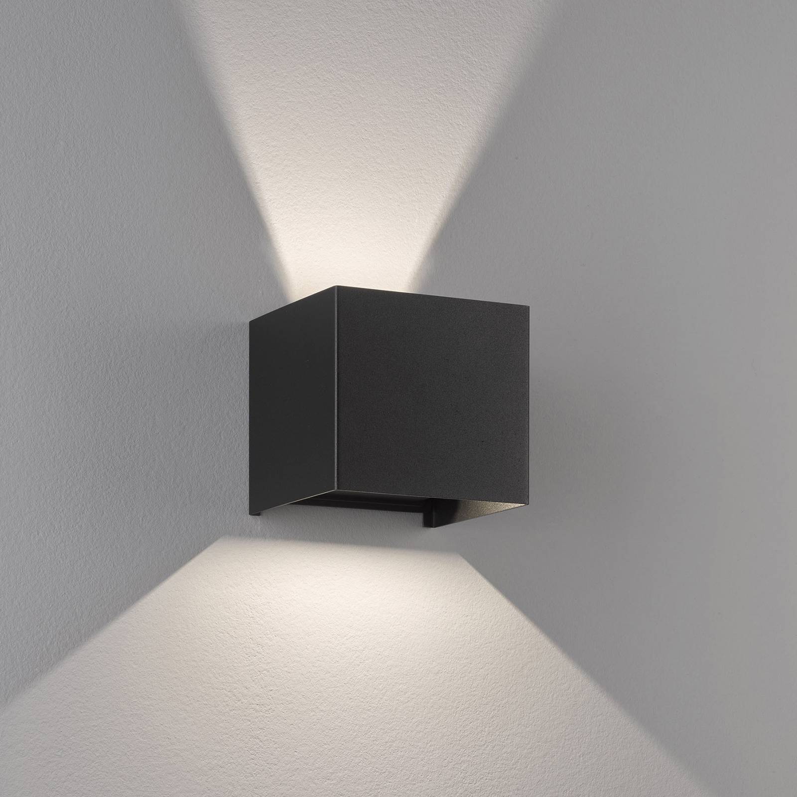 LED-Außenwandleuchte Wall, schwarz, eckig