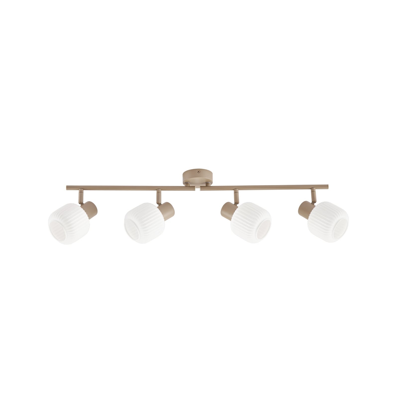 Nola plafondspot Evey, lengte 83 cm, 4-lamps, wit/beige Nola plafondspot Evey, lengte 83 cm, 4-lamps, wit/beige