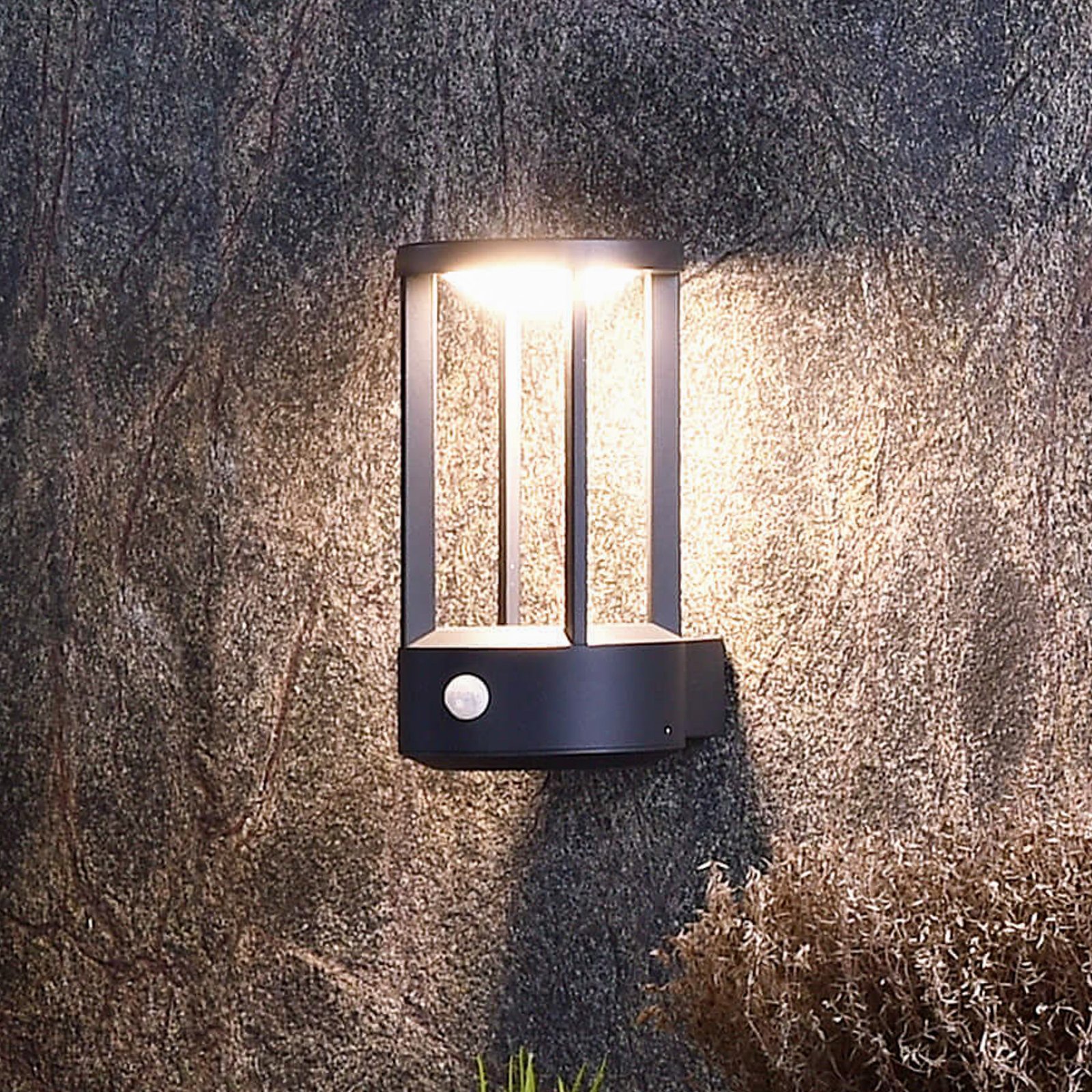 Albaldah sensor outdoor wall light, LED, dark grey