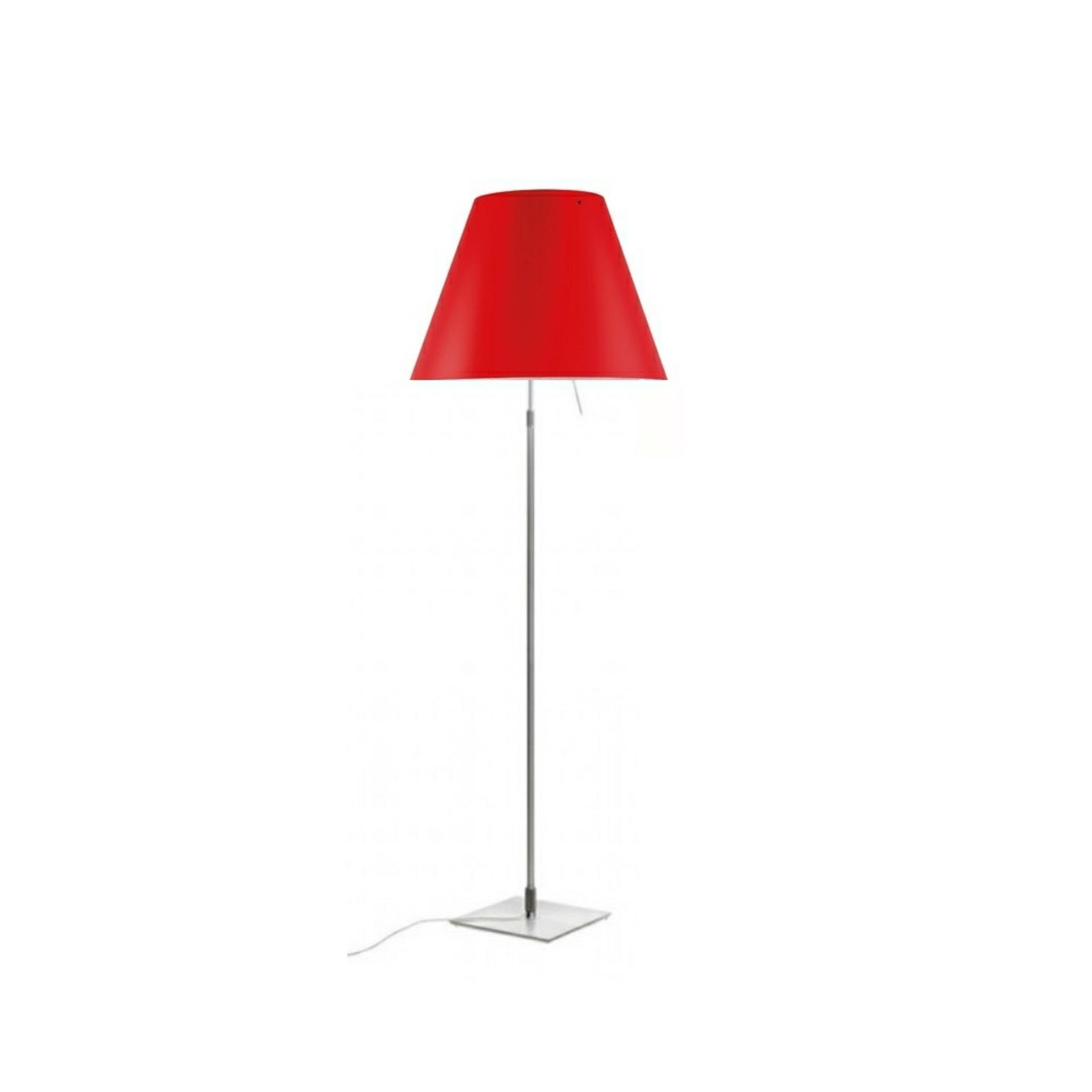 Costanza Floor Lamp Aluminium with Primary Red - Luceplan