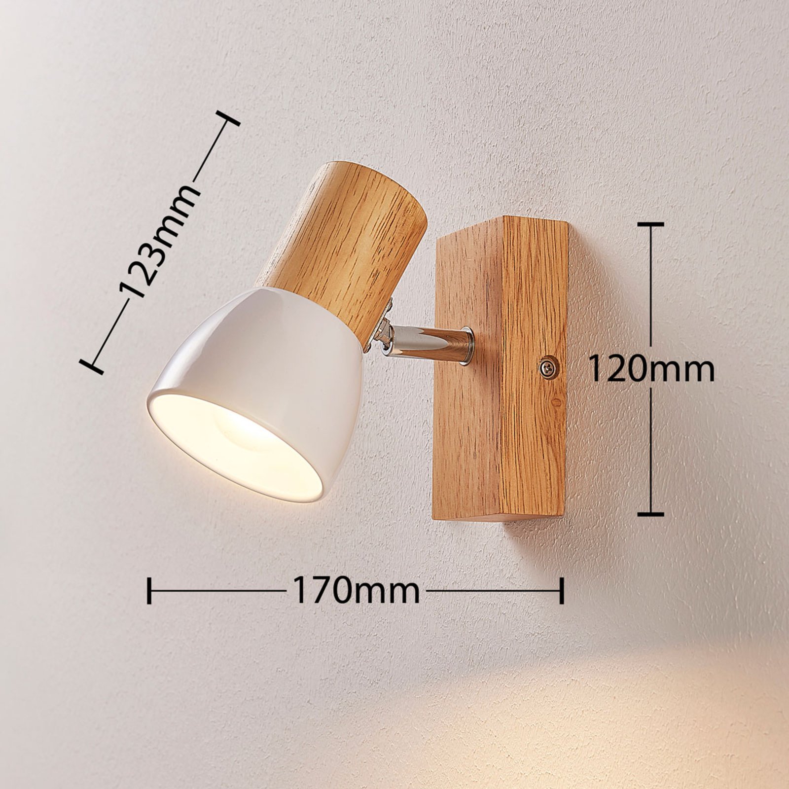 Thorin Wall Lamp Light Wood/White - Lindby