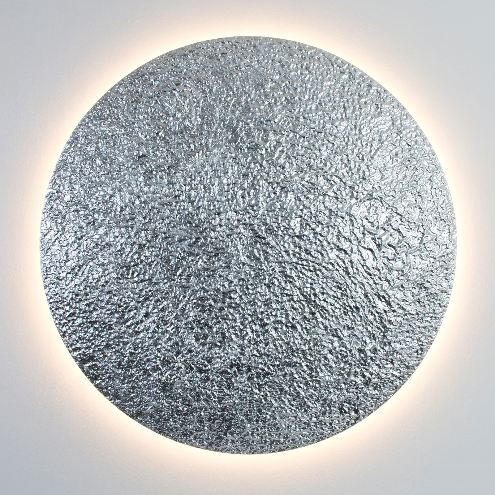 LED-vägglampa Meteor, Ø 120 cm, silver