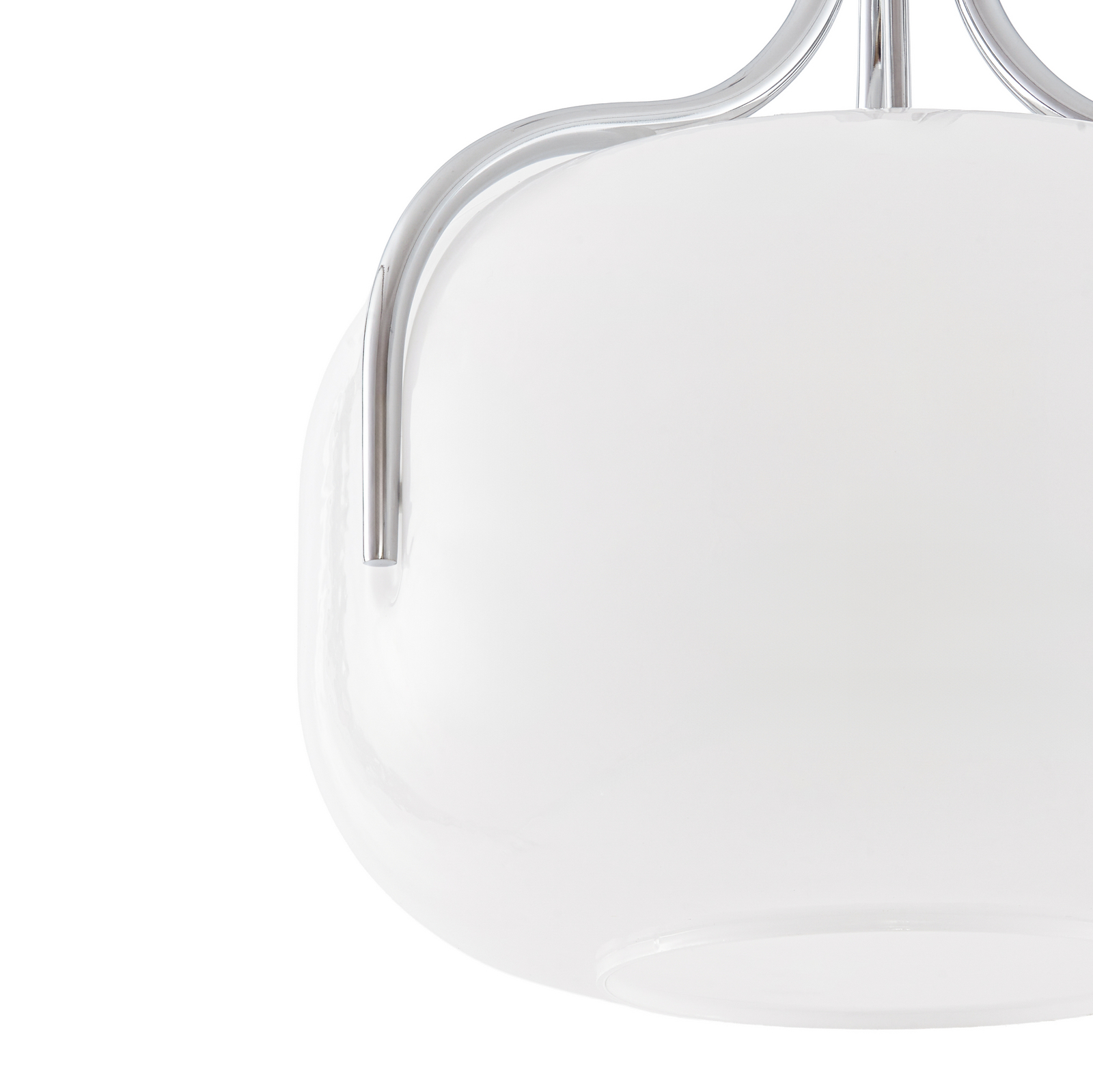Christo-riippuvalaisin, halkaisija 42 cm, kromi/valkoinen, lasi – Lucande Christo-riippuvalaisin, halkaisija 42 cm, kromi/valkoinen, lasi – Lucande