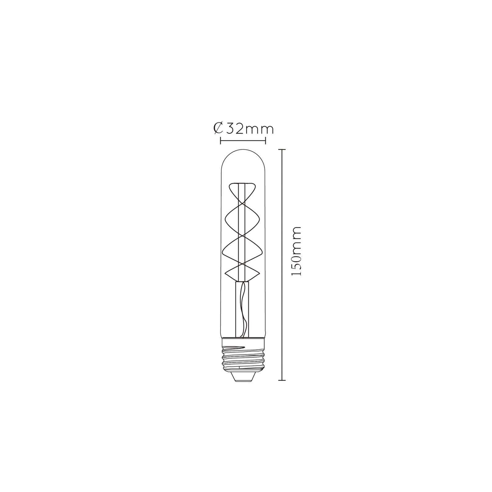 Bombilla LED E27 tubo T30 5W 2.200K atenuable 15cm