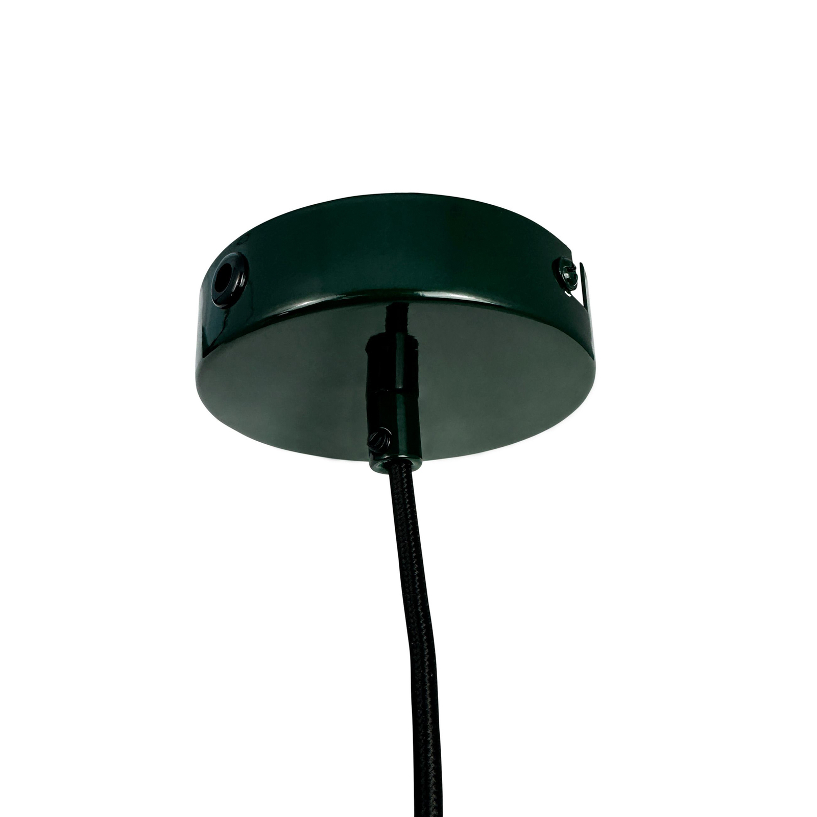 Dyberg Larsen hanging light Planet, dark green, Ø 40 cm, metal