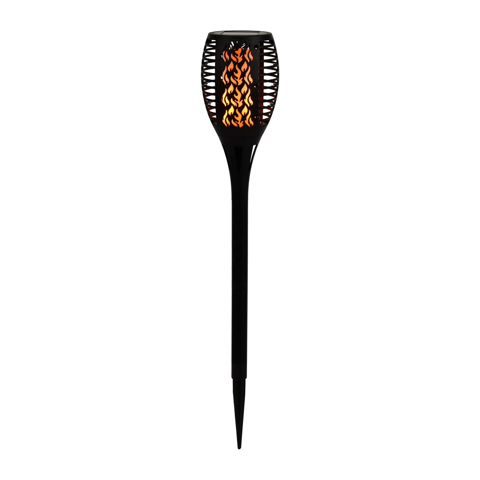LED-Solar-Erdspießleuchte 33077 Fackel, schwarz, Kunststoff