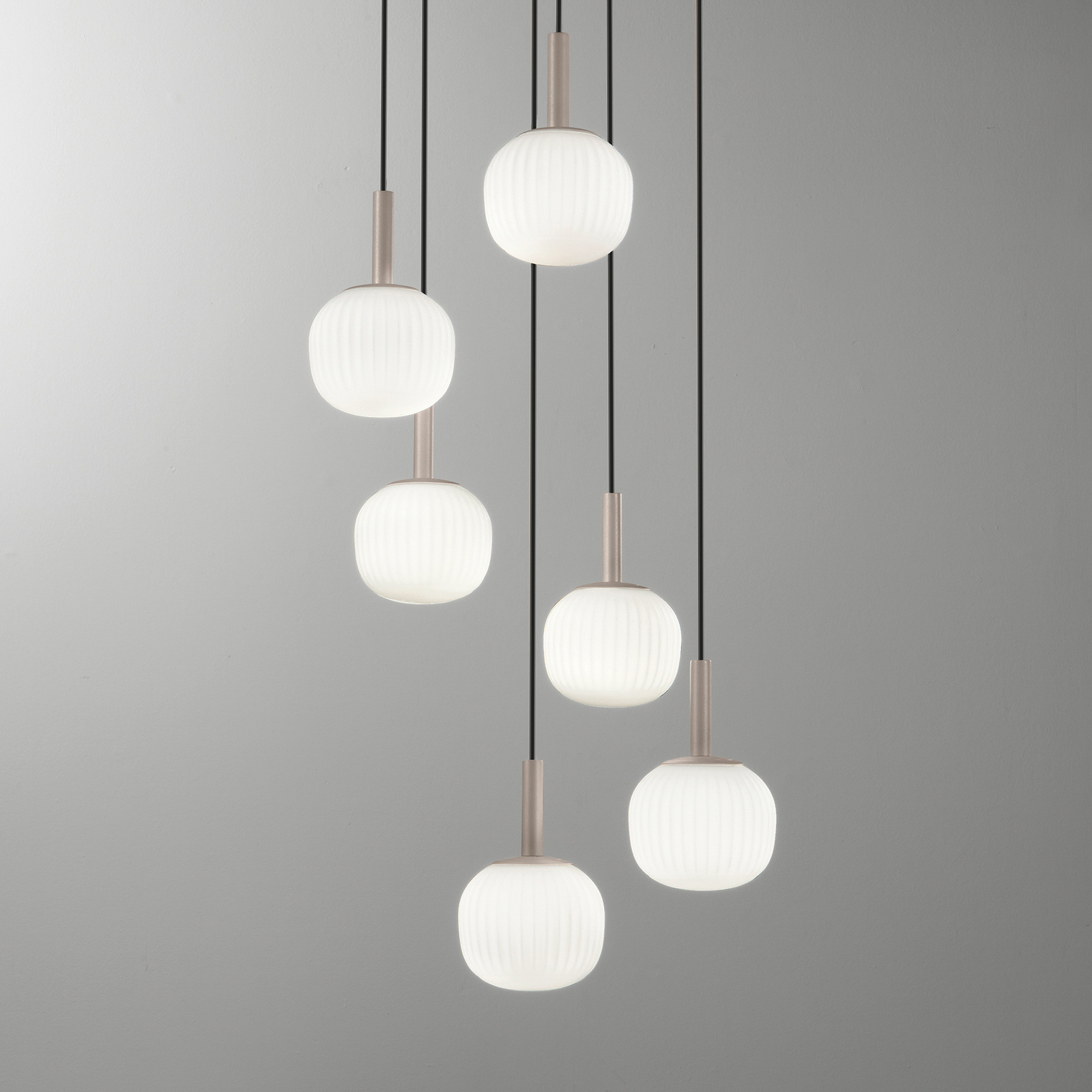 Ripplamp Eris, pikkus 51 cm, pruun/valge, metall/klaas, 6-lambiline