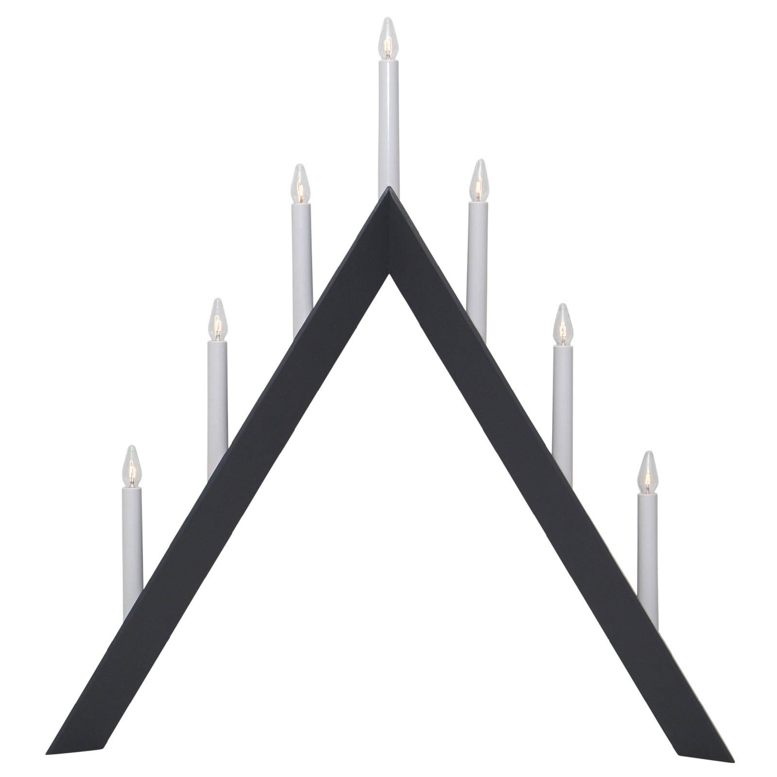 Candelabra Arrow, pointed, 7-flame, black