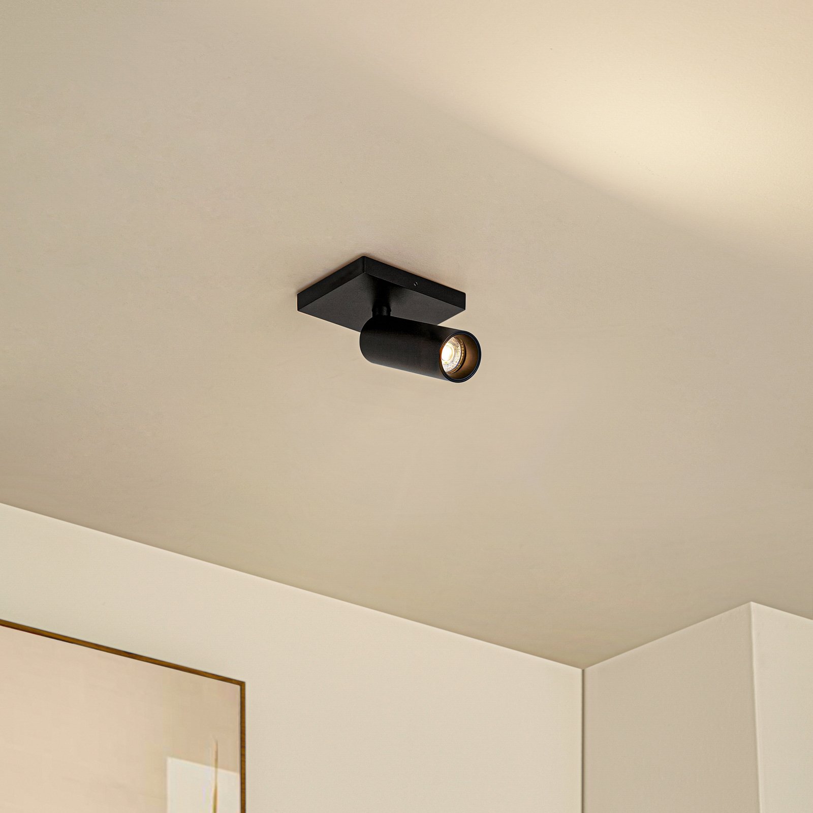 Arcchio Brinja Slim ceiling spotlight, black, 1-bulb GU10 MR11