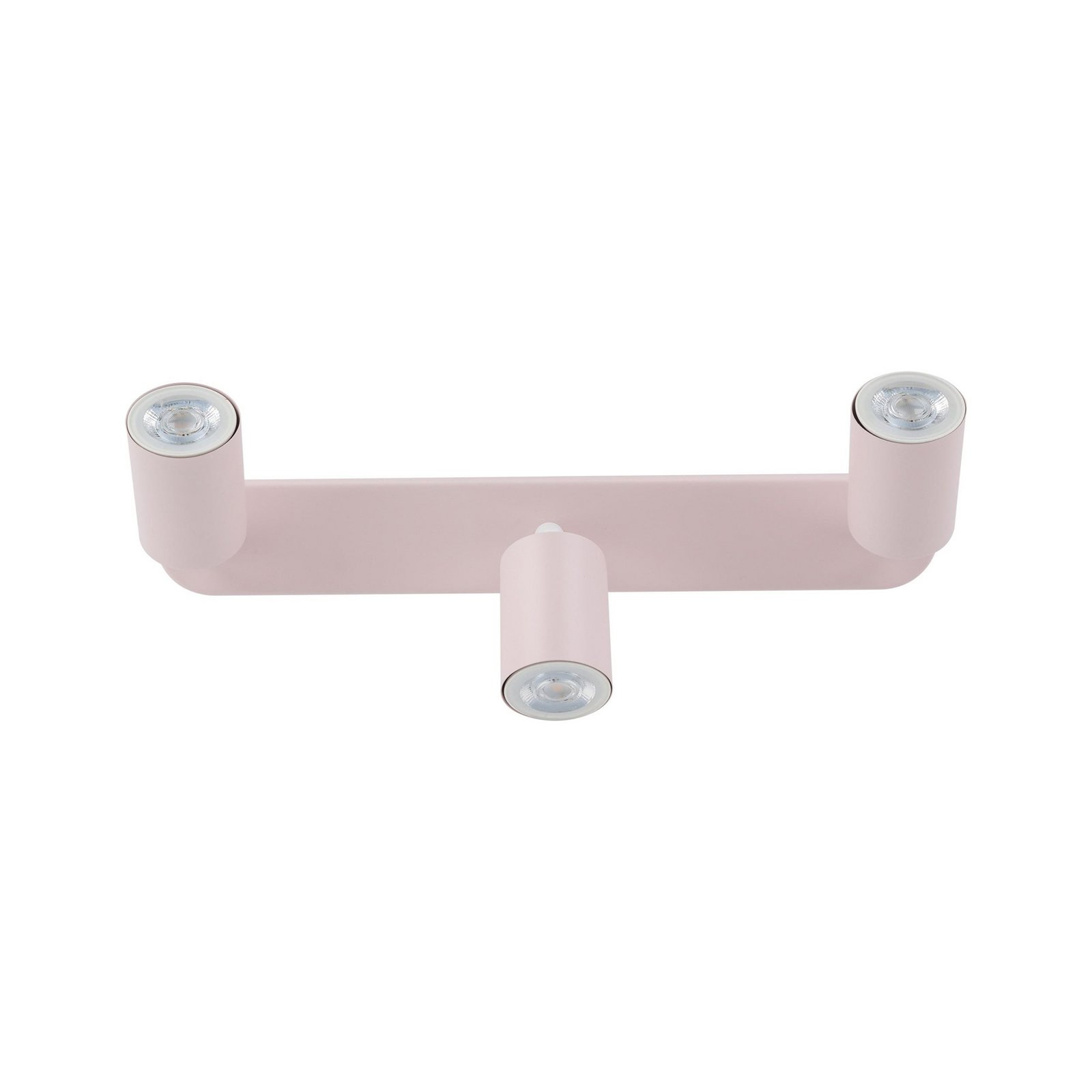 Spot pour plafond Livia, rose, 52 cm, à 3 lampes, métal, GU10