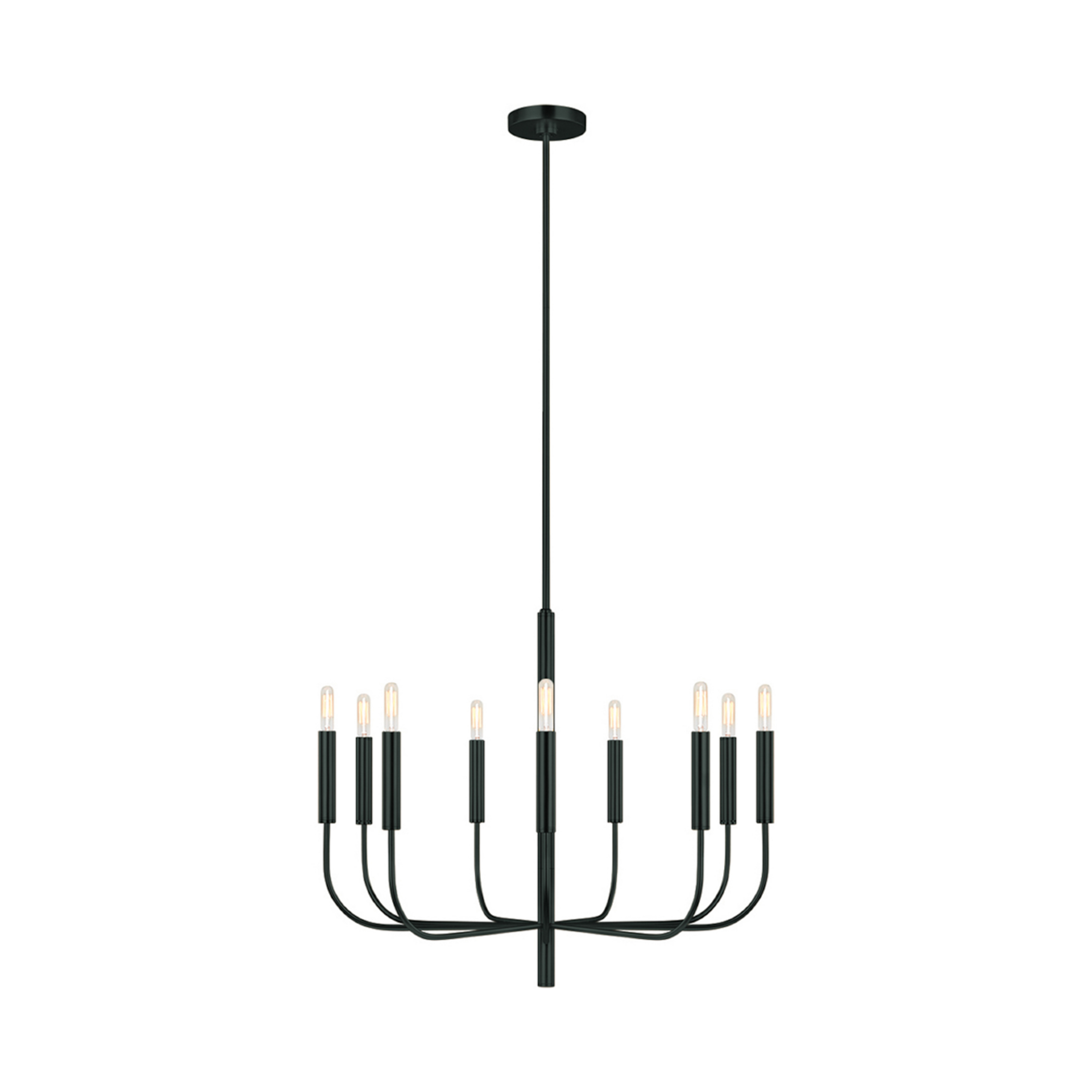 Brianna lysekrone, svart, Ø 84 cm, 9 lyskilder, metall – FEISS