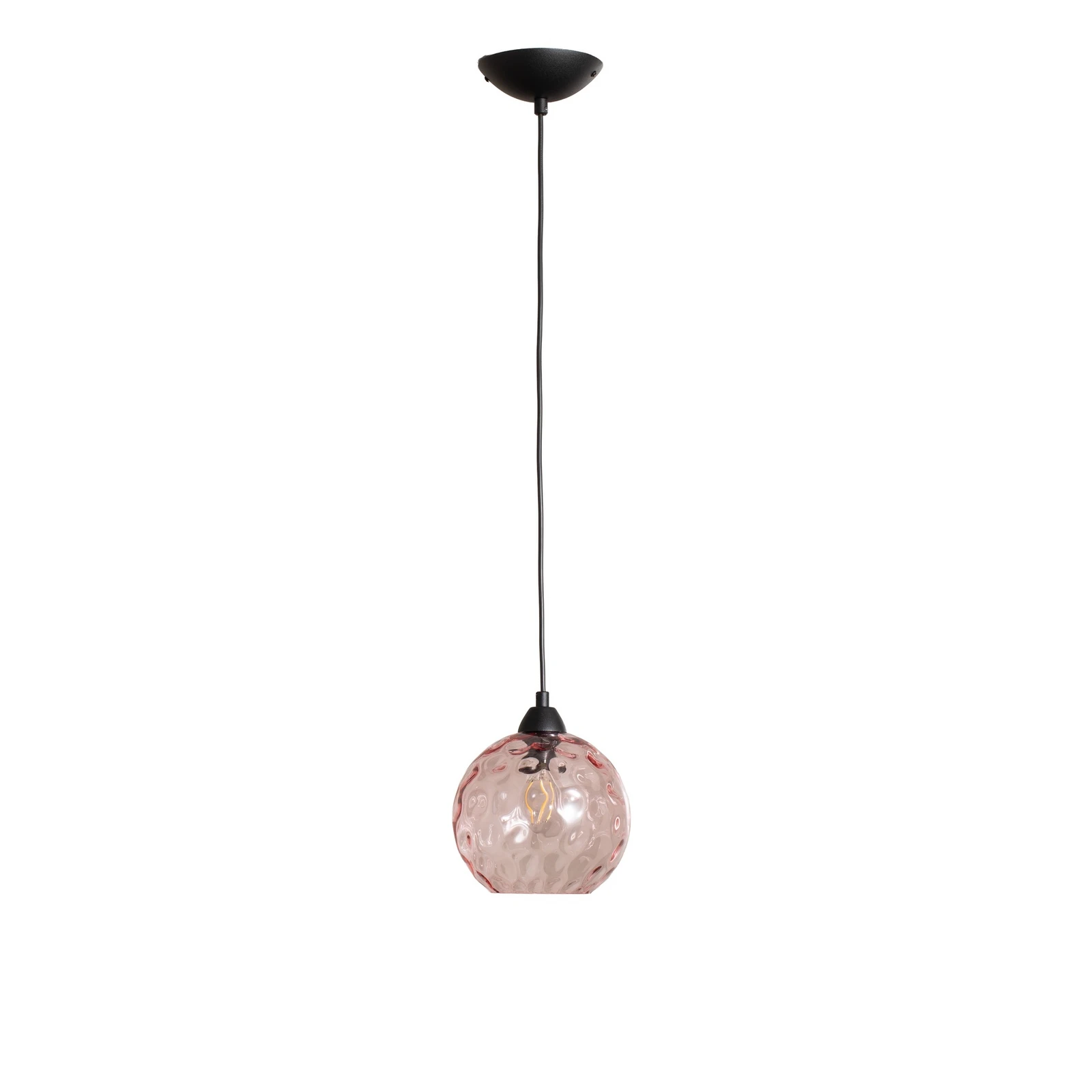 Benek függő világítás, rózsaszín, üveg, Ø 20 cm, E27