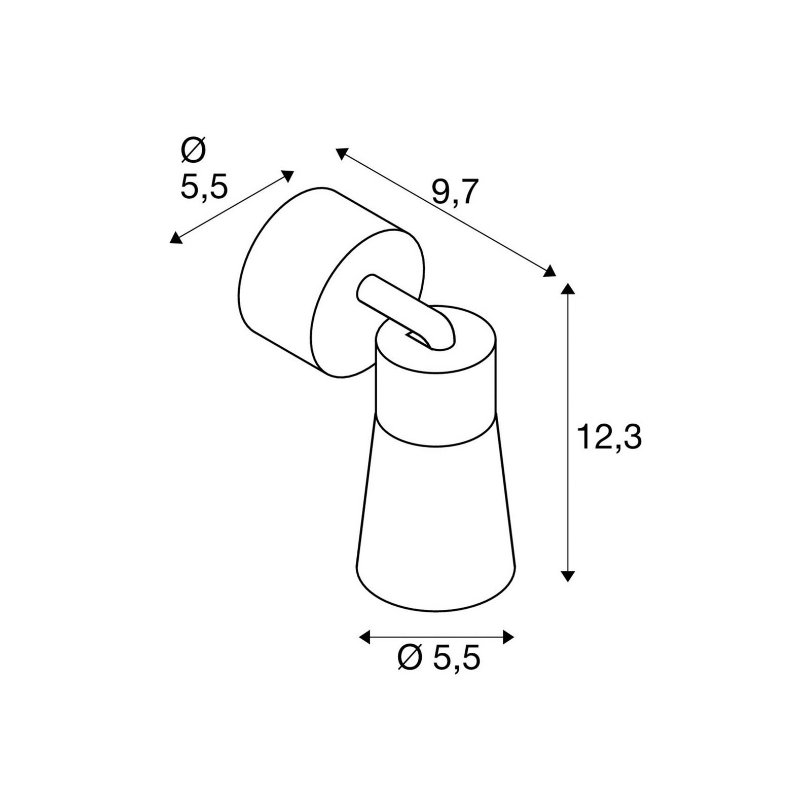 SLV Deckenlampe Puri 2.0 Cone, weiß, Ø 5 cm, Metall