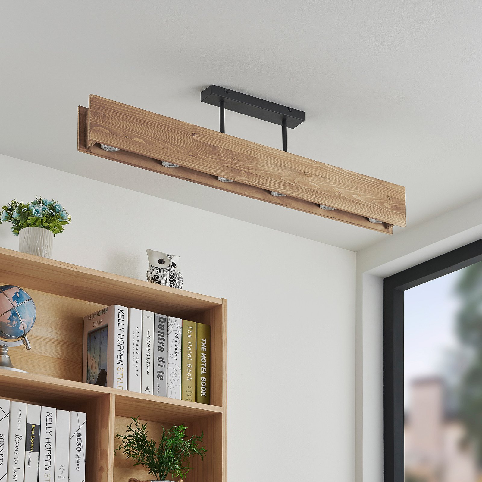 Malwin 6 Ceiling Lamp GU10 Wood - Lindby