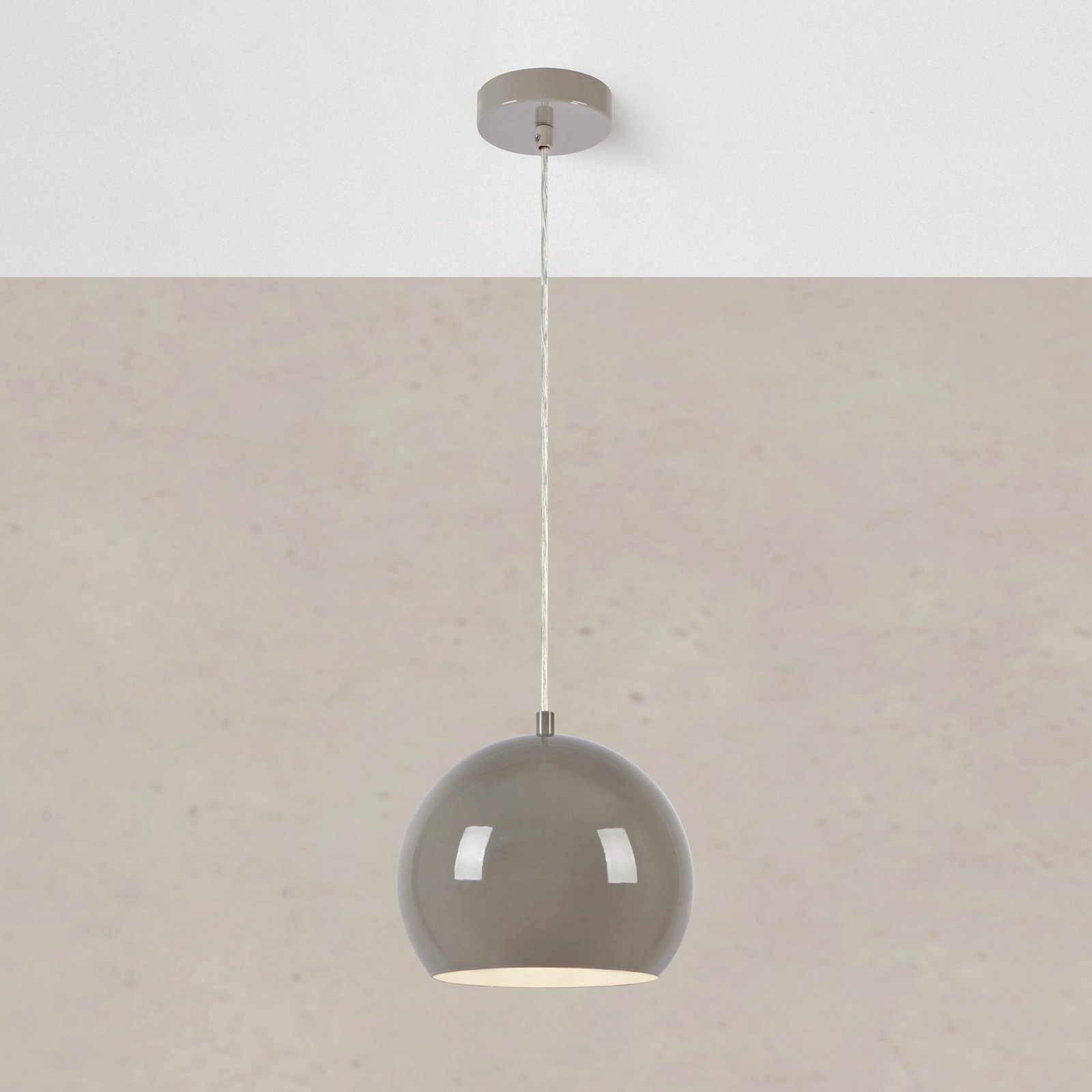 Lampada a sospensione Pop, Ø 20 cm, greige, metallo