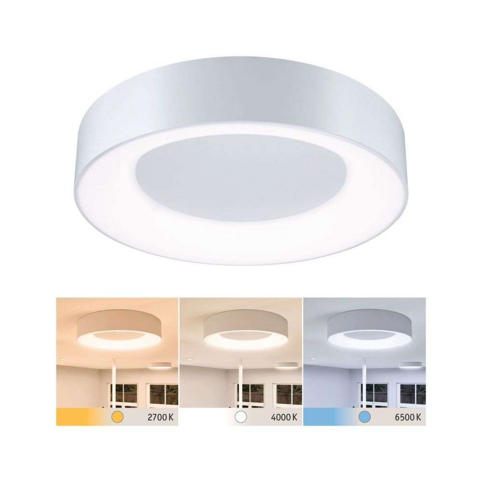 Casca LED Plafoniera IP44 2100lm Bianco/Bianco - Paulmann