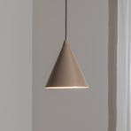 Candeeiro suspenso Shape, bege, metal, cone, 1 lâmpada, E27