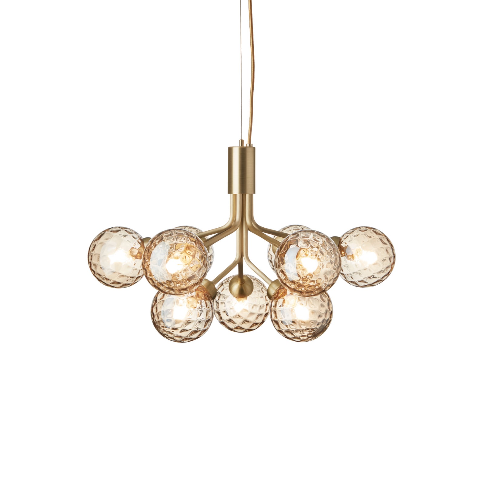 Apiales 9 lustres, laiton/or, Ø 60 cm, à 9 lampes - Nuura