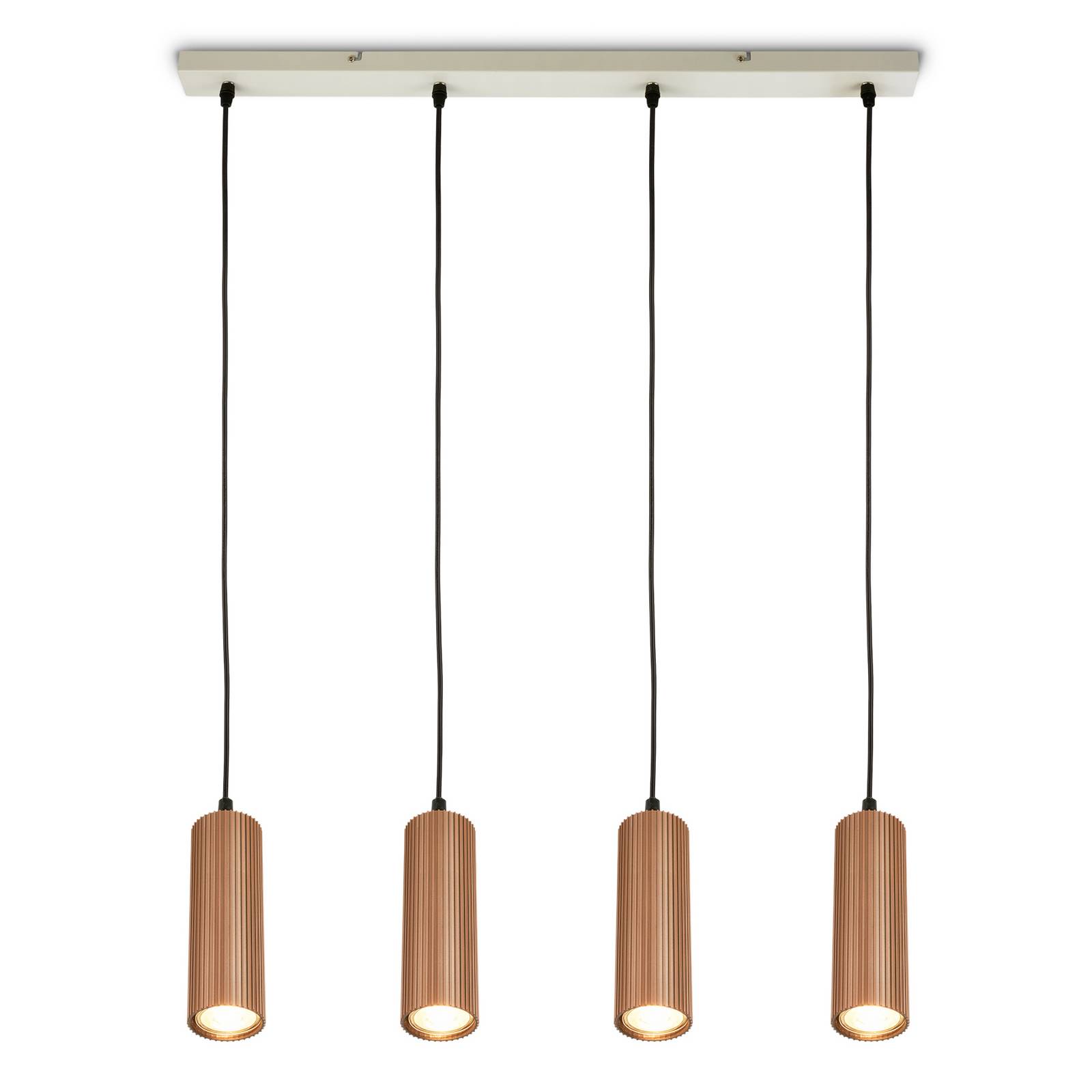 Hängeleuchte Ida, braun, 4-flammig, Länge 76 cm, GU10