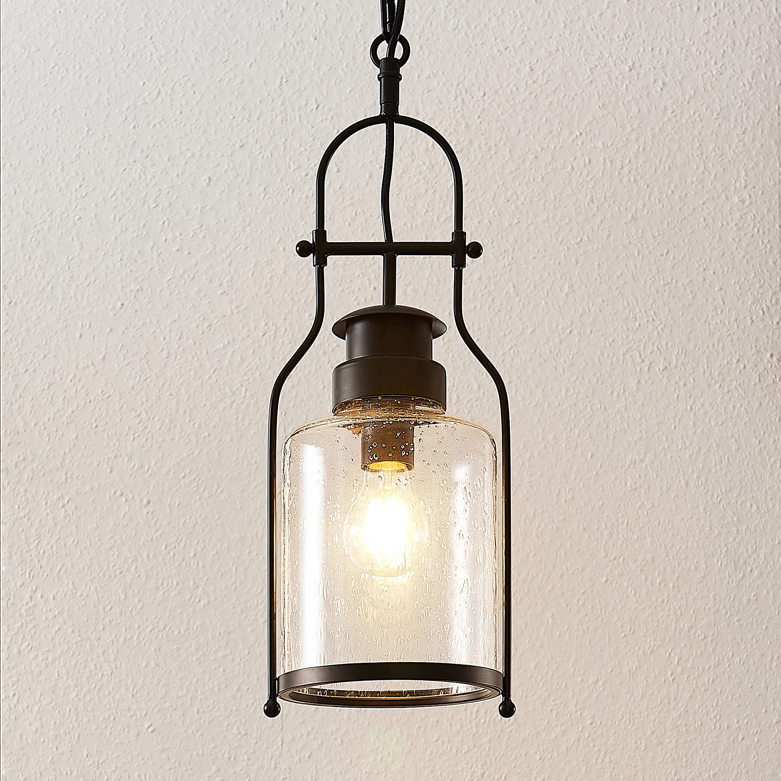 Lindby Rozalie hanging lamp, lantern, black