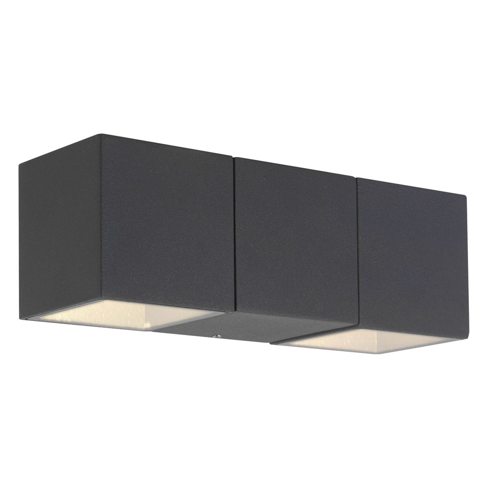 AEG Daveen LED outdoor wall lamp 2-bulb, die-cast aluminium, glass, 5.6 W, energy efficiency: A+, W: 21 cm, H: 7 cm