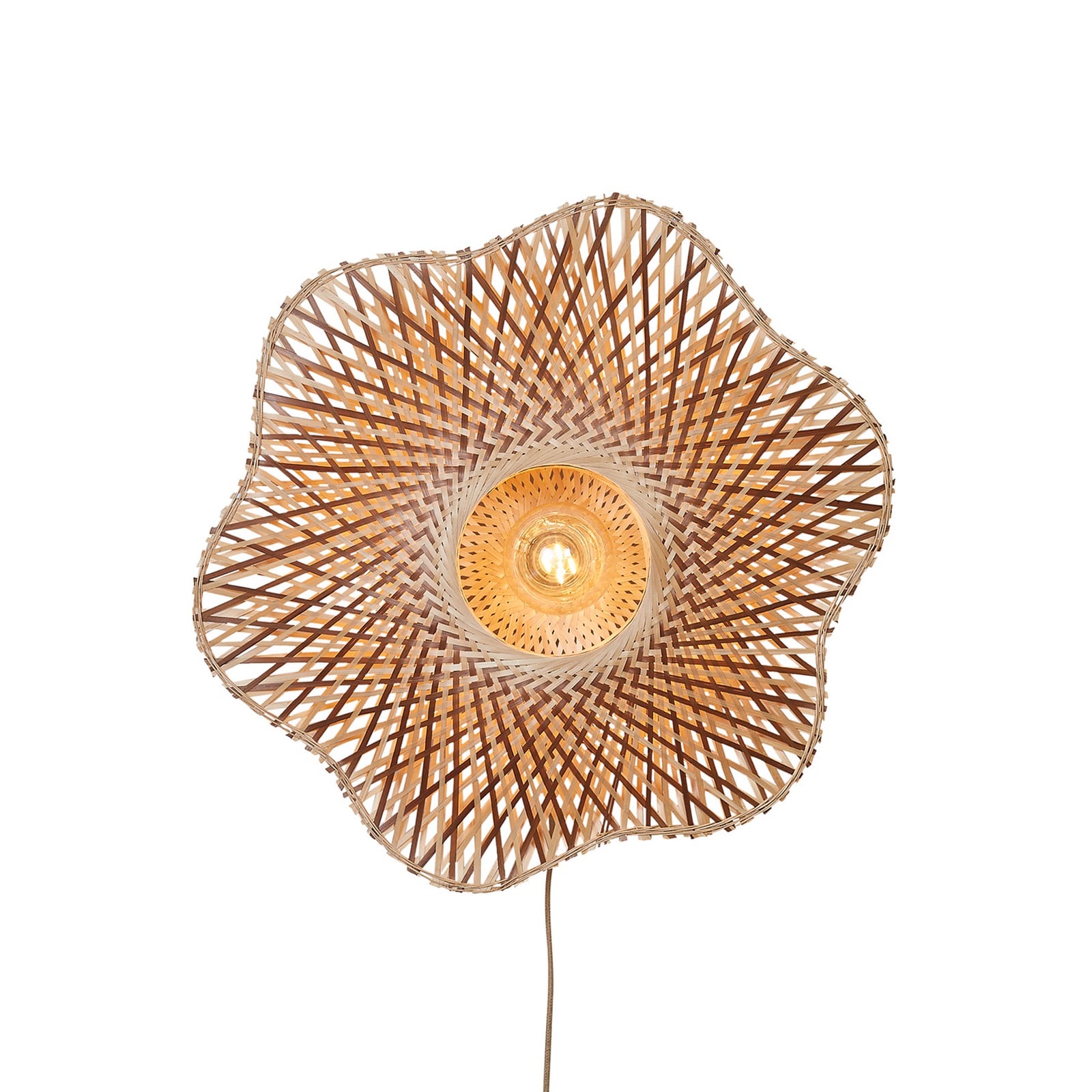 GOOD & MOJO Applique murale Madura, Ø 60 cm, naturel/marron, prise