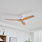 Lucande Deckenventilator Vindur, weiß, Holz, DC, leise