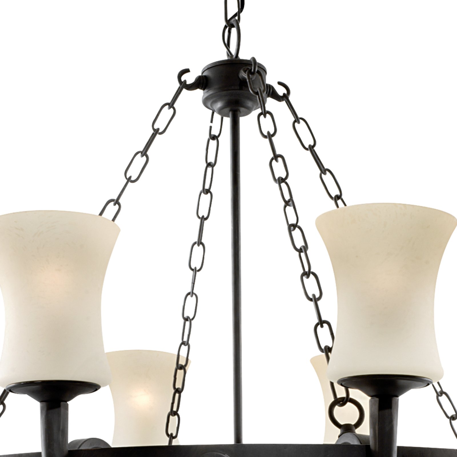 Cartwheel chandelier, 8-bulb