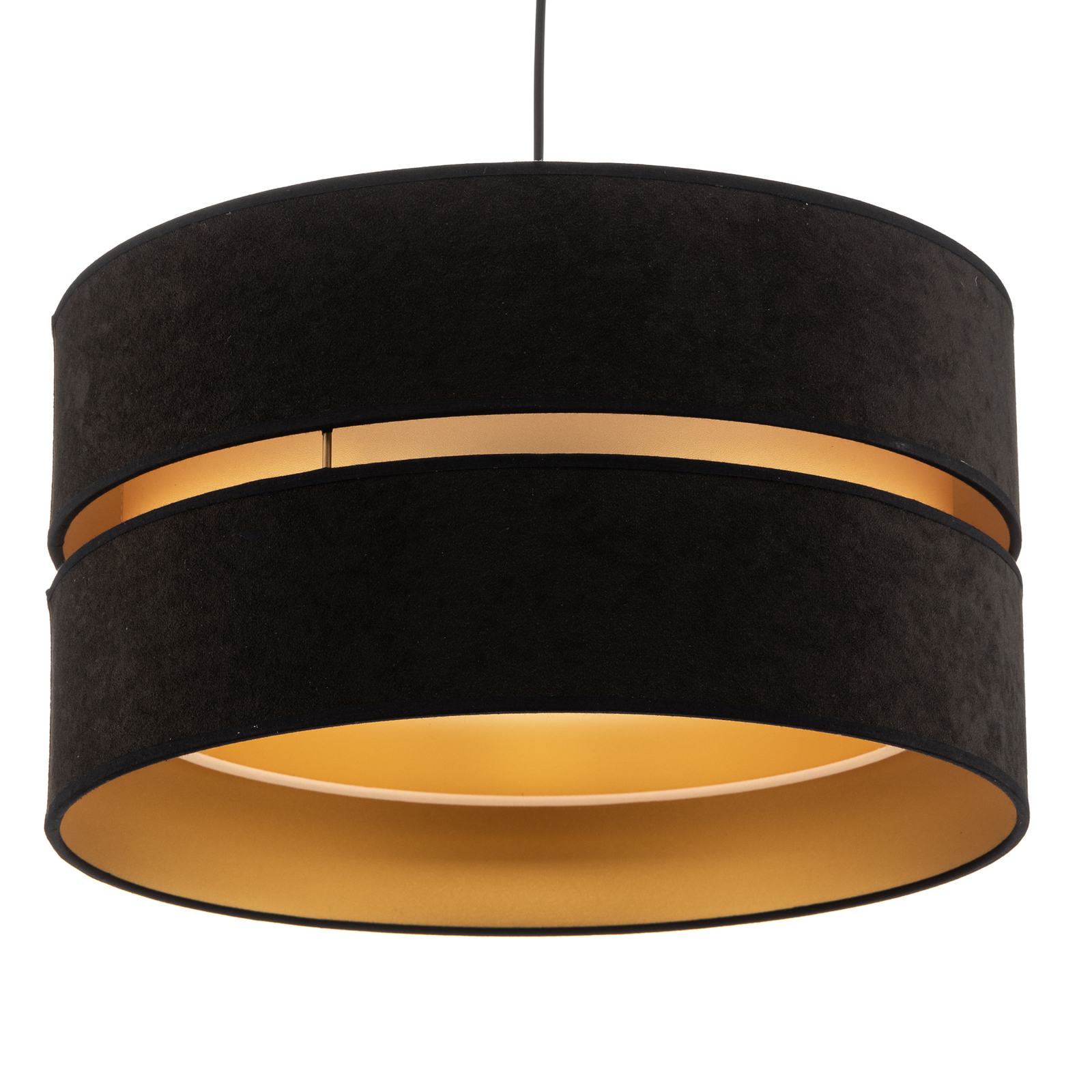 Lampada a sospensione Duo, nero/oro, Ø40cm, a 1 luce