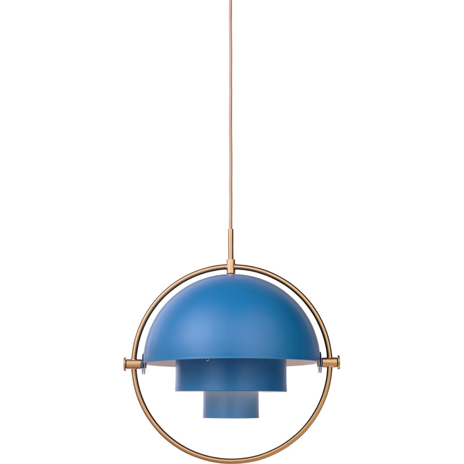 Multi-Lite Závěsná Lampa ø36 Brass/Blue - GUBI