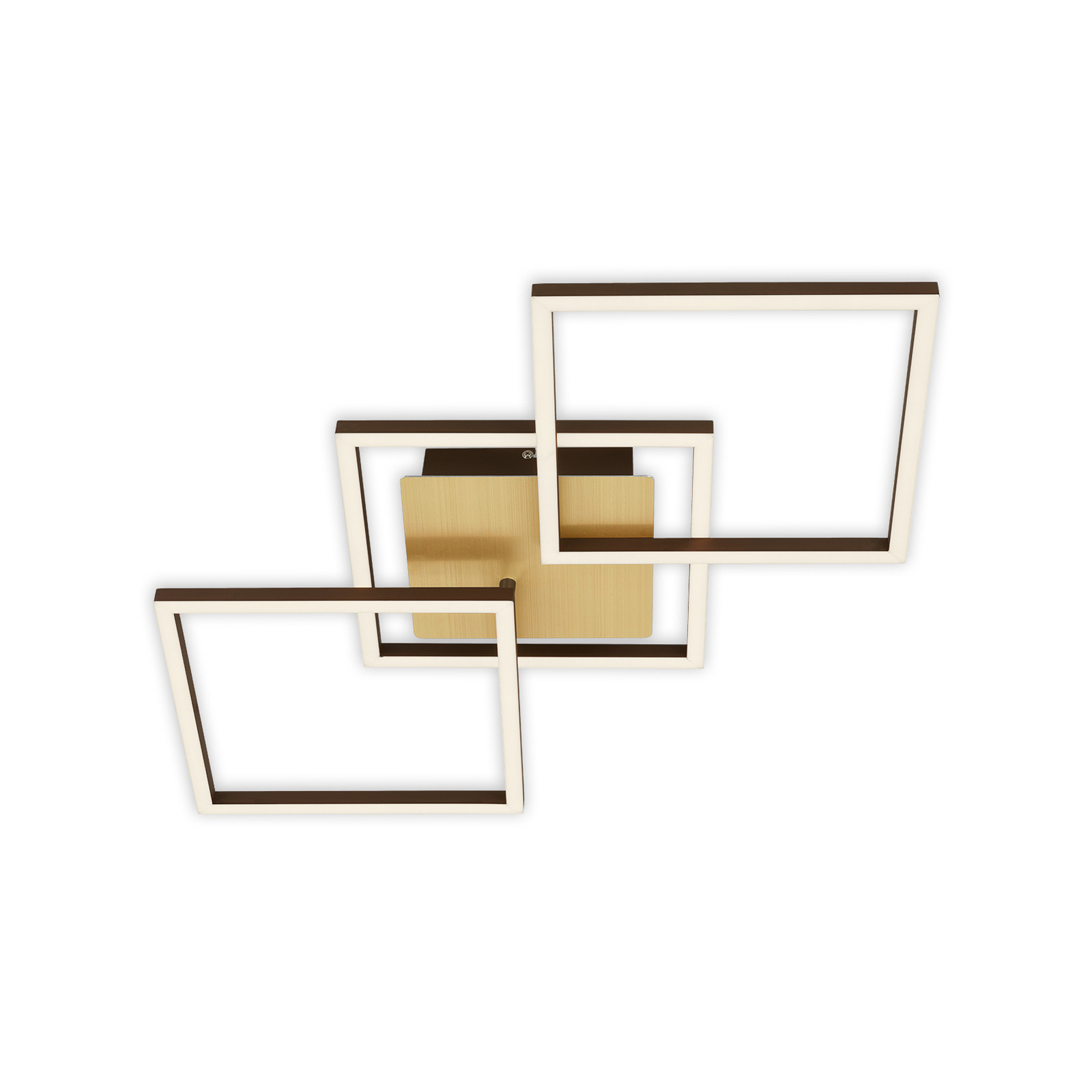 Plafonnier LED Frame, doré, dimmable, à 3 lampes