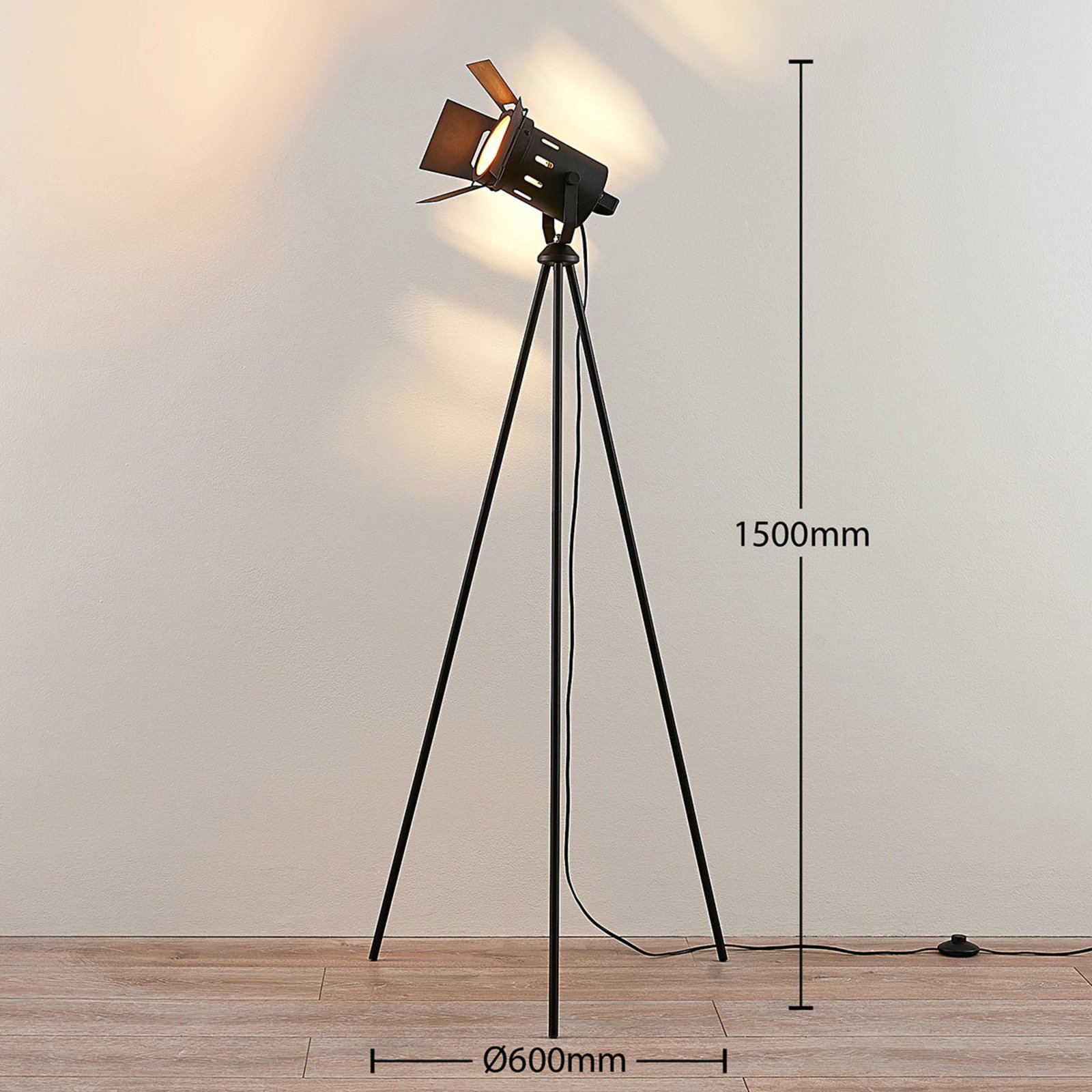 Devon Floor Lamp Black - Lindby