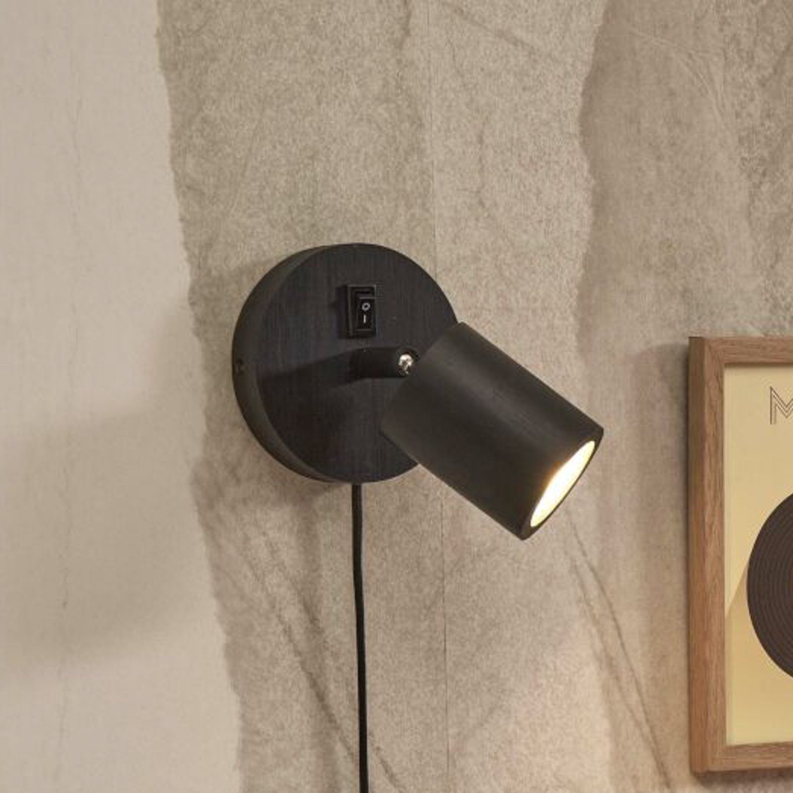 GOOD & MOJO Java wandlamp, stekker, 1-lamp, zwart
