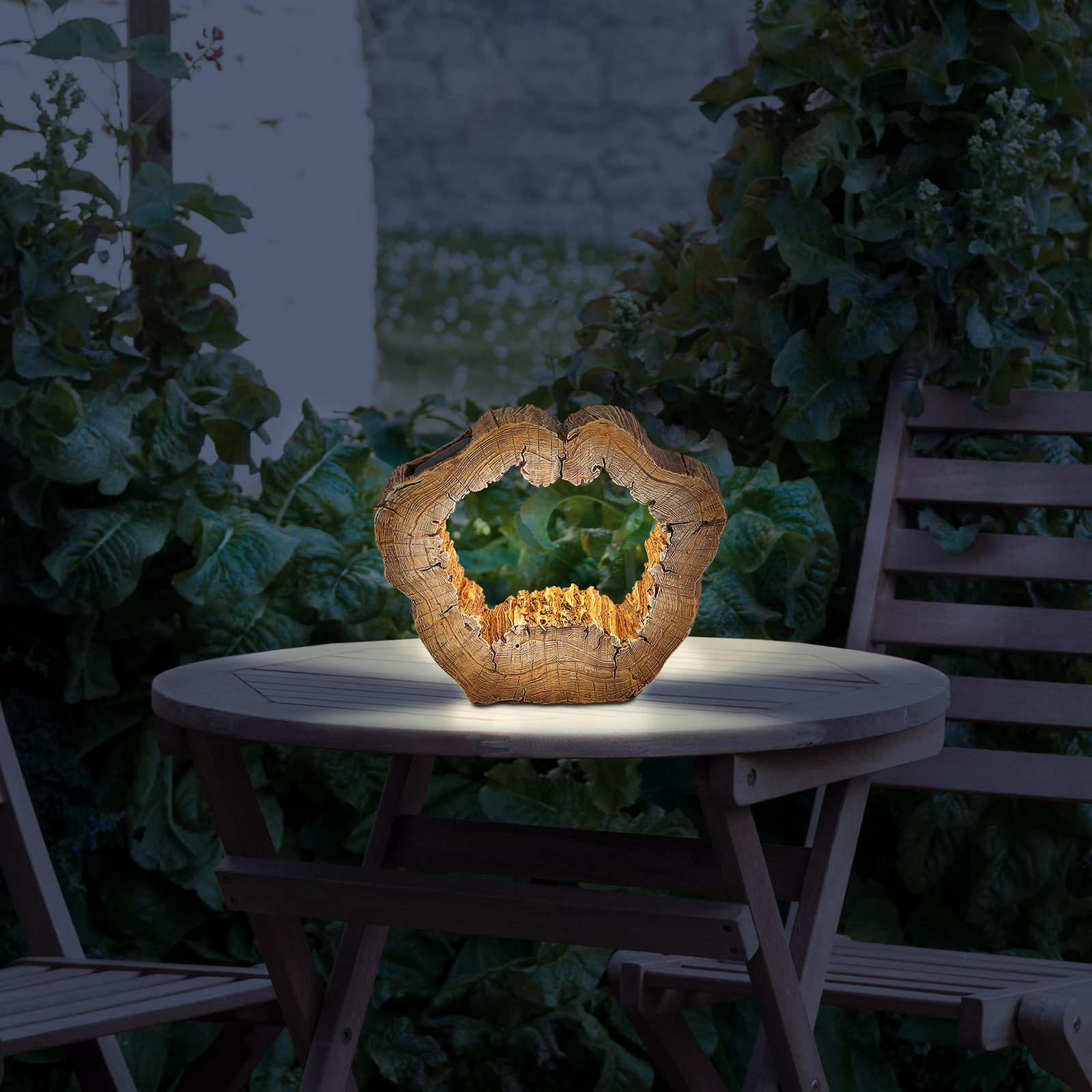 LED solar tree trunk 36518, wood optic, 25.5 cm Lights.co.uk