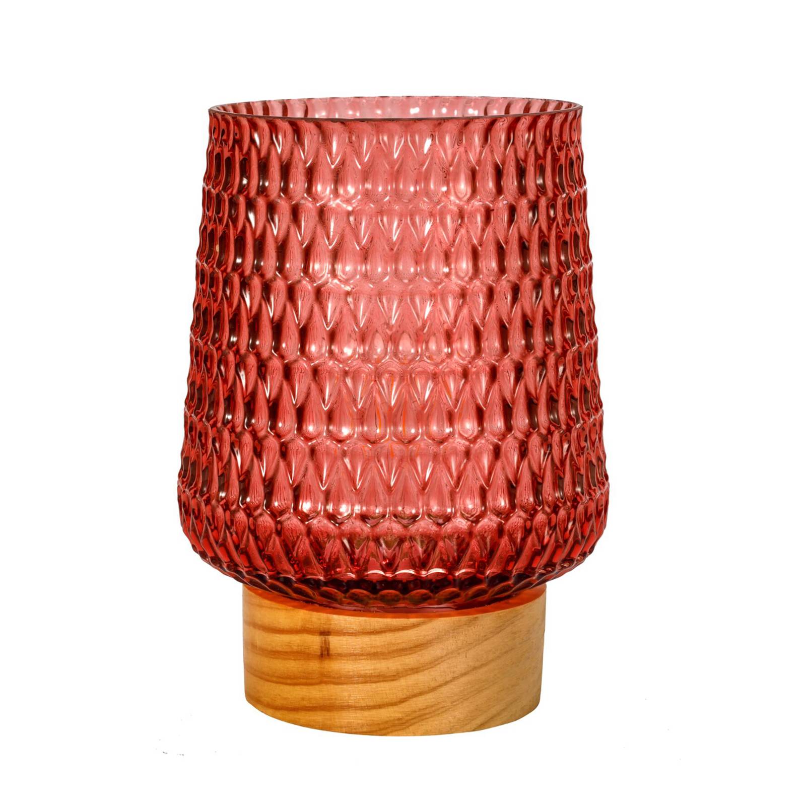 Pauleen Tischleuchte Rose Glamour, Glas/Holz, Batterie, E27