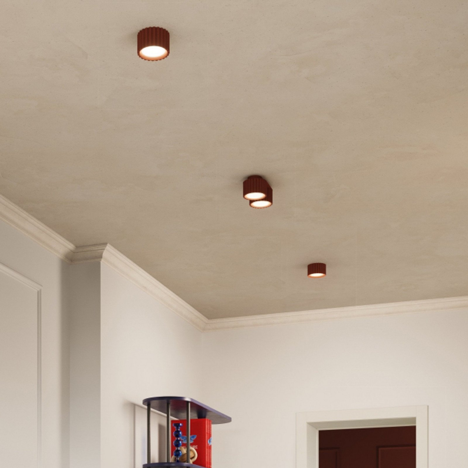 SOLLUX LIGHTING Plafonieră RIBLA ocru Ø 10 cm metal GX53 - Camera de zi / sufragerie - Aluminiu