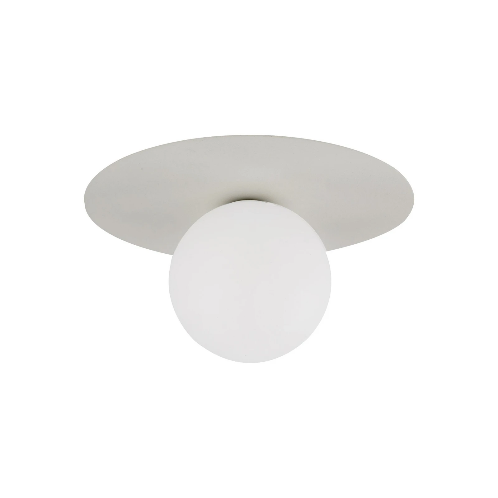 Candeeiro de teto Pixie, bege, vidro, Ø 25 cm, esférico, G9