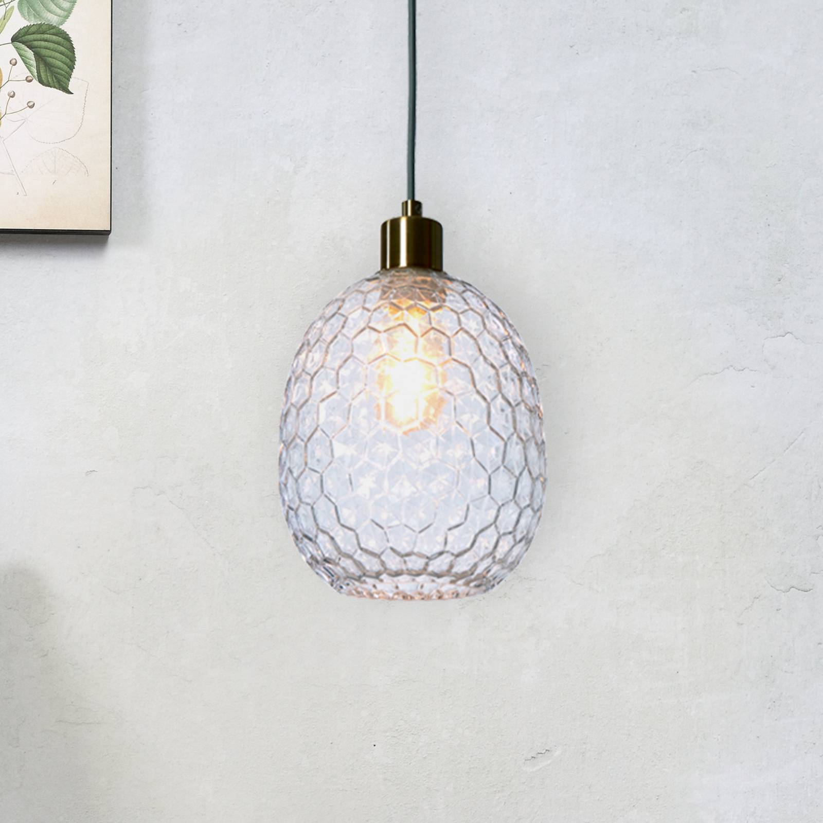 IT'S ABOUT ROMI Suspension Venice, ovale, transparente, verre, E27