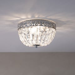 Plafón Etienne vidrio cristal Ø 25cm cromo