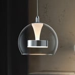 LED lógó lámpa Flynt, Ø 20 cm, króm színű, fém/üveg, CCT