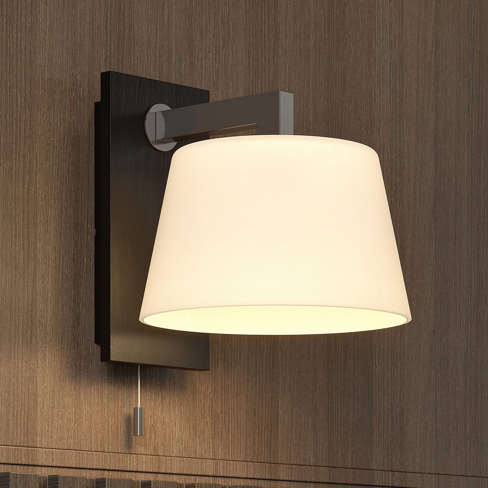 Lucande Rhea lámpara de pared con madera negra
