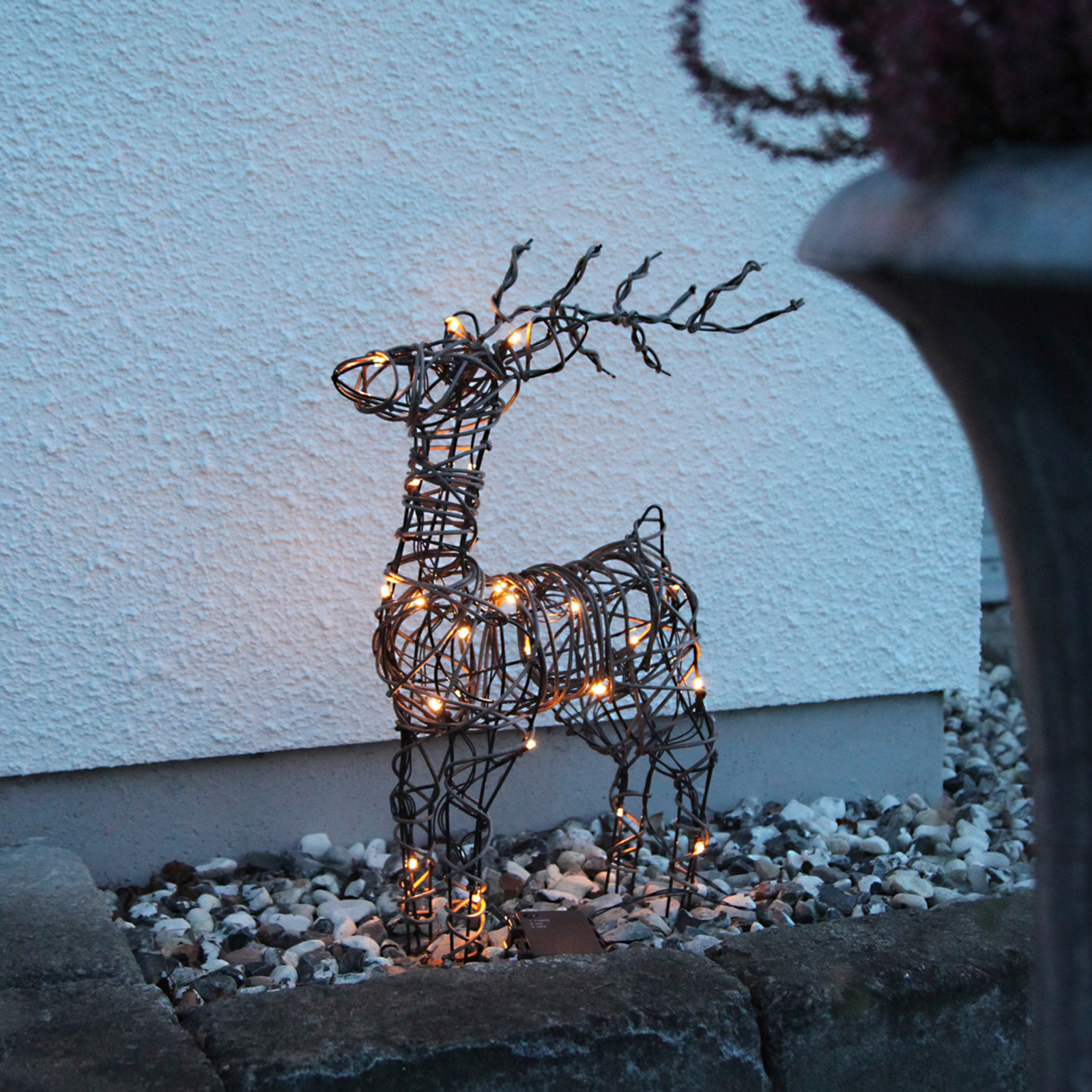 Aspect rotin - Décoration LED extérieur Deer