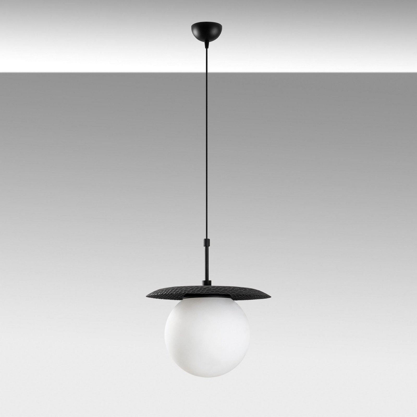 Hanglamp Anemon, zwart, glas, Ø 30 cm, E27