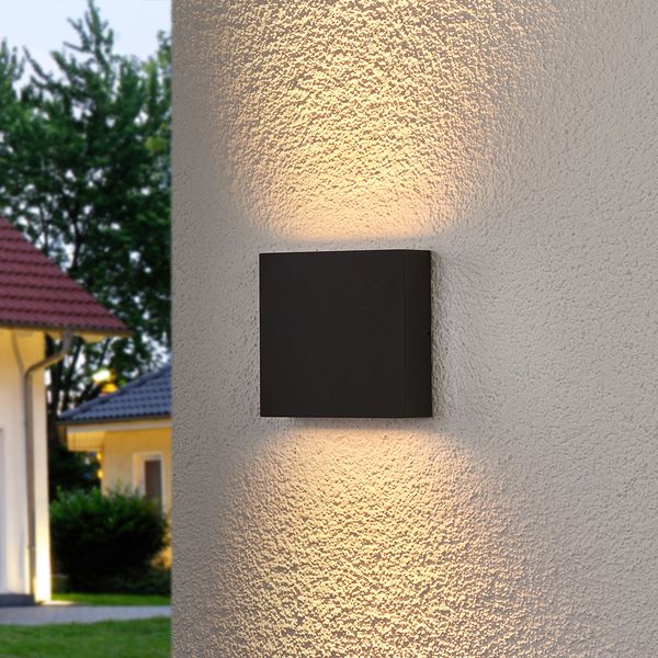 Trizy LED Square Ulko Seinävalaisin Graphite - Lucande Trixy - Moderni - Metalli - Kulmikas — Lucande